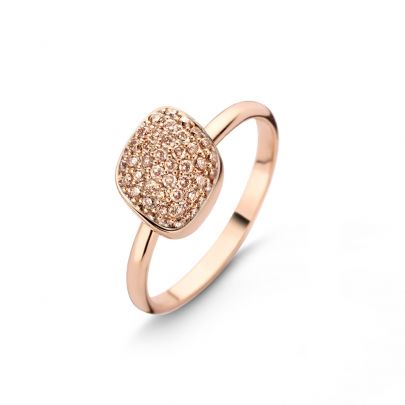 Bigli Mini Chloé roségouden ring met diamant, 23R187RBRDIA Goud Bigli