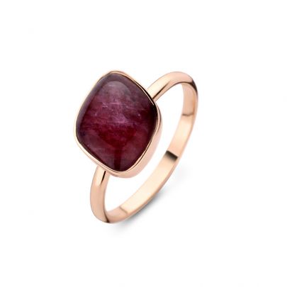 Bigli Mini Chloé roségouden ring met paarse amethist, robijn en parelmoer, 20R136RAMRUBMP Goud Bigli