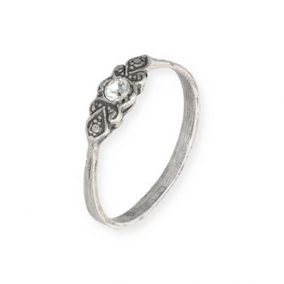 Timeless Classics by GL zilveren ring met krulmotief en zirkonia, 13025-52