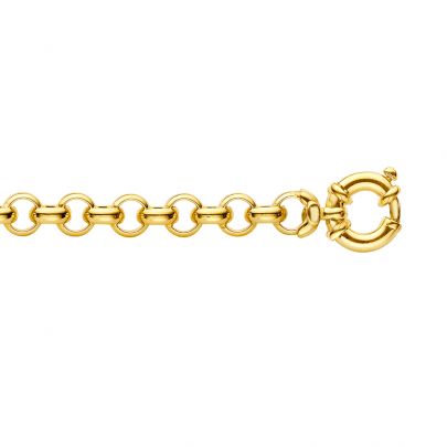 Fjory geelgouden/zilveren jasseron schakelarmband 19 cm., 40-J06