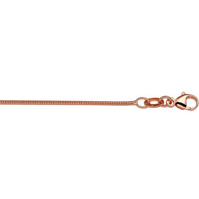 Rikkoert rosékleurige doublé slangencollier 45 cm.