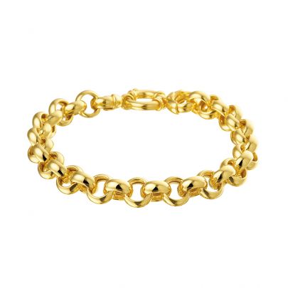 Rikkoert geelgouden armband met jasseron schakel 20,5 cm.