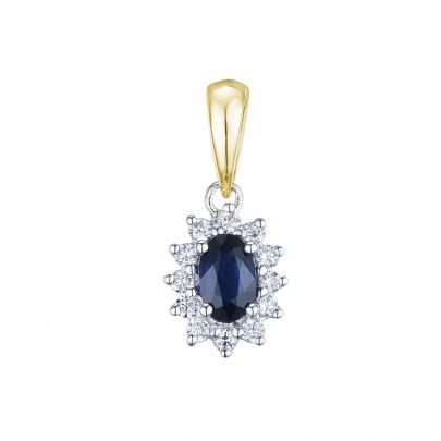 Rikkoert bicolor hanger met diamant en blauw saffier, 3.303.035.099 Goud Rikkoert Huiscollectie