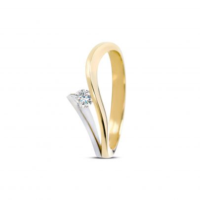 R&C bicolor gouden ring met diamant, RIN0038-008 Goud RC