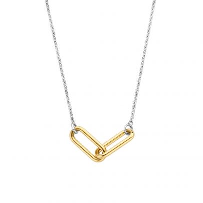 Ti Sento zilveren ketting met goud op zilveren Closed Forever schakels 38 - 38 cm., 3966SY/42