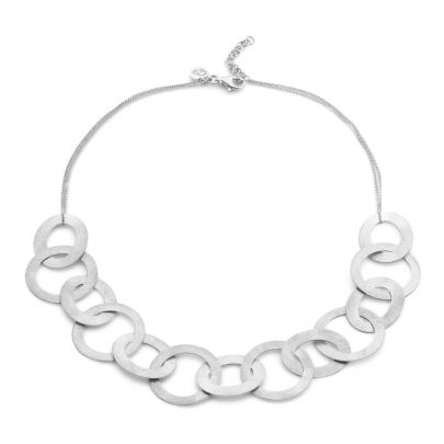 Casa Jewelry zilveren Lola ketting met opengewerkte cirkels 45 cm., IC.4090.00