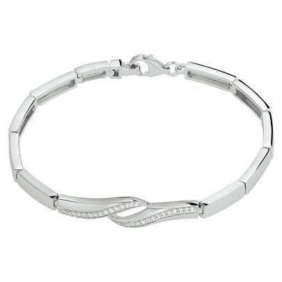 Rikkoert zilveren armband met zirkonia 18,5 cm. Zilver Rikkoert Huiscollectie