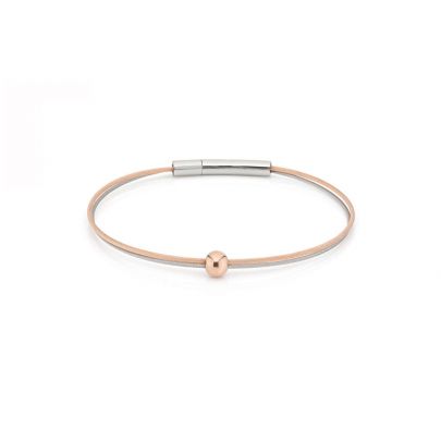 Clic bicolor edelstalen Thinking of You armband met bolletje 18 cm.