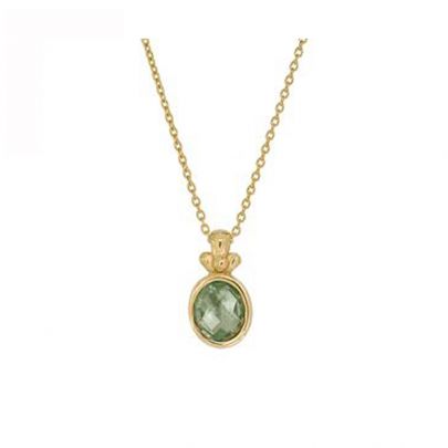 Rabinovich goud op zilveren Hope ketting met groene kwarts 42 - 45 cm., 76902324 Zilver Rabinovich