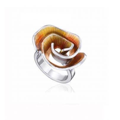 Daniel Vior zilveren Rosa Voluta ring met emaille, 716793-54 Zilver Daniel Vior