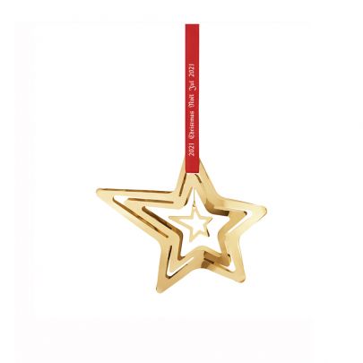 Georg Jensen 'Shooting Star' 18-karaats vergulde kerstornament, 10019939 Verguld Georg Jensen