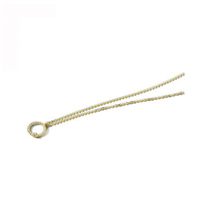 Rikkoert geelgouden ketting met hanger voorzien van diamant 41 - 45 cm. Goud Rikkoert Huiscollectie