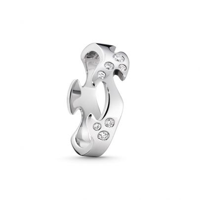 Georg Jensen 18 kt. witgouden Fusion ring met diamant, 200002900056 Goud Georg Jensen