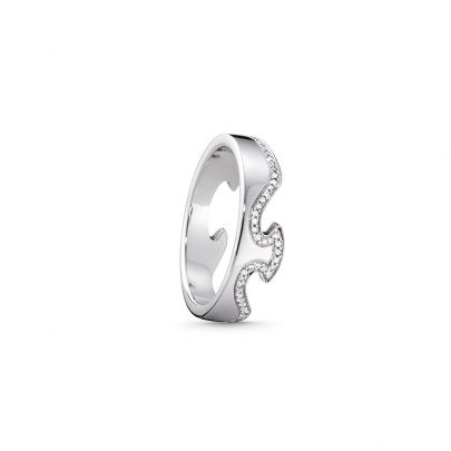 Georg Jensen 18 kt. witgouden Fusion ring met diamant, 200006240056 Goud Georg Jensen