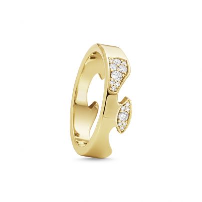 Georg Jensen 18 kt. geelgouden Fusion ring met diamant, 200010590056 Goud Georg Jensen