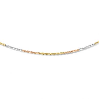 Fjory tricolor gouden/zilveren Singapore schakelarmband 19 cm., 43-Sin0319 Goud Zilver Fjory