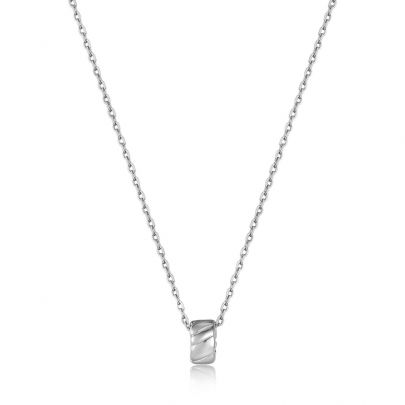 Ania Haie zilveren Smooth Twist Pendant ketting 40 - 45 cm., N038-03H