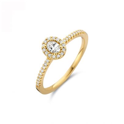 Rikkoert geelgouden entourage ring met diamant Goud Rikkoert Huiscollectie