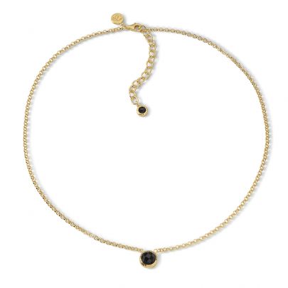 Casa Jewelry goud op zilveren Amalfi ketting met onyx 39,5 - 45 cm.