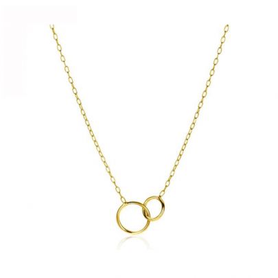 Zinzi goud op zilveren closed forever ketting met cirkels 42 - 45 cm., ZIC2275G Verguld zilver Zinzi