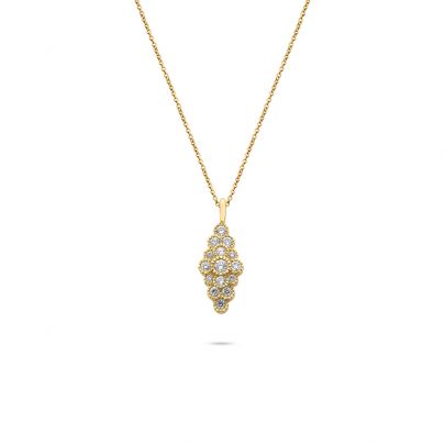 Miss Spring geelgouden Duchess ketting met diamant 42 - 45 cm., MSH744-DI Goud Miss Spring