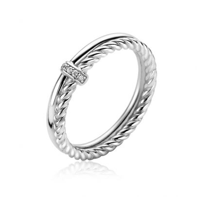 Zinzi zilveren ring met zirkonia, ZIR2324-54 Zilver Zinzi