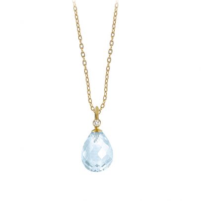 Rabinovich gouden Contessa ketting met topaas en diamant 42 - 45 cm., 68502106 Goud Verguld zilver Rabinovich