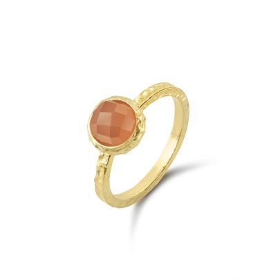 Casa Jewelry goud op zilveren Amalfi ring met maansteen, TR.6100.54 Verguld zilver Casa Jewelry