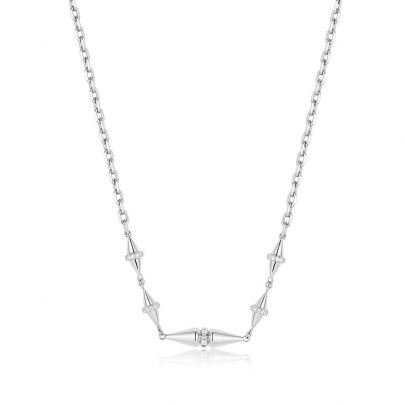 Ania Haie zilveren Geometric Chain ketting met zirkonia 40 - 45 cm., N053-04H