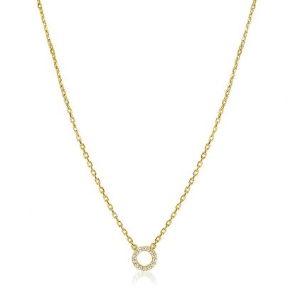 Zinzi goud op zilveren ketting met zirkonia 40 - 45 cm., ZIC2550Y Verguld zilver Zinzi