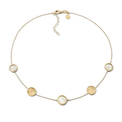 Casa Jewelry goud op zilveren Minou Mini ketting met parelmoer 42 - 47 cm., PC.4006.00 Verguld zilver Casa Jewelry