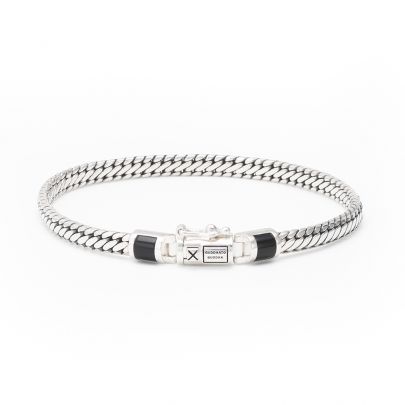 Buddha to Buddha Ben Mini Onyx zilveren armband 17 cm., J101ON D Zilver Buddha to Buddha