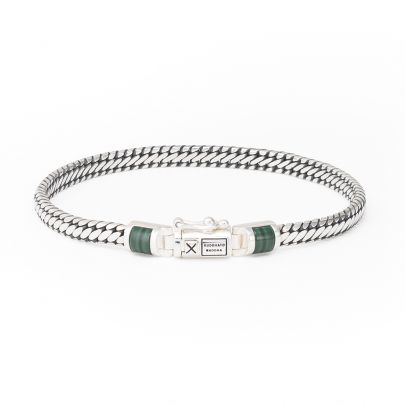 Buddha to Buddha Ben Mini Malachiet zilveren armband 16 cm., J101MA C+ Zilver Buddha to Buddha