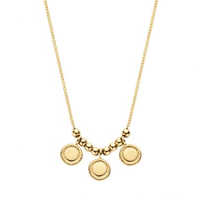 Blush geelgouden ketting met bolletjes en ronde schijfjes 42 cm., 3171YGO, 3171YGO