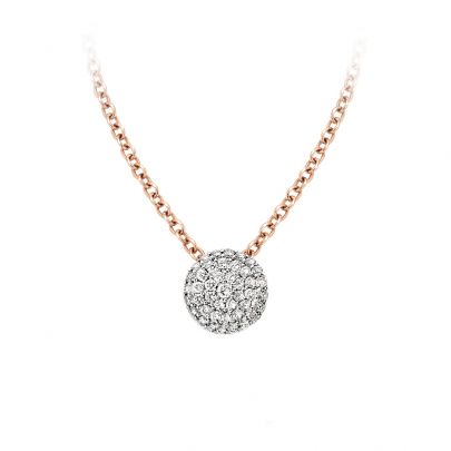 Bigli Mini Wacves bicolor gouden ketting met diamant 45 cm., 23H74RWdia_45