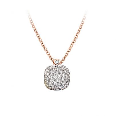 Bigli Mini Sweety roségouden ketting met diamant 45 cm., 23H82RWdia_45