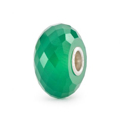 Trollbeads glasbedel Groene onyx, TSTBE-20044 Zilver Trollbeads