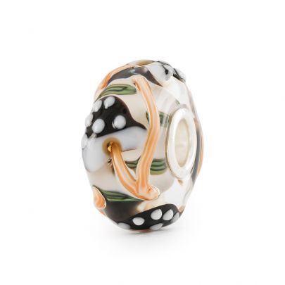 Trollbeads glasbedel Paddenstoel van magie, TGLBE-20427 Zilver Glas Trollbeads