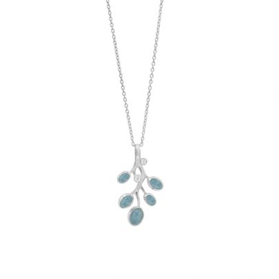 Rabinovich zilveren Azure ketting met aquamarijn en witte topaas 42 - 45 cm., 80902003 Zilver Rabinovich