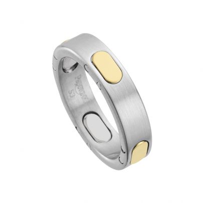 Pequignet bicolor stalen/gouden Moorea ring, 30208/55 Goud Edelstaal Pequignet