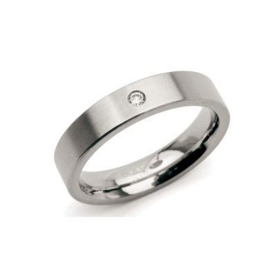 Boccia titanium ring met diamant