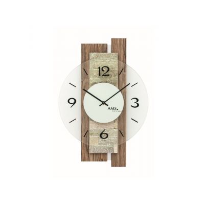 Natuurstenen AMS wandklok met quartz-uurwerk, 9543