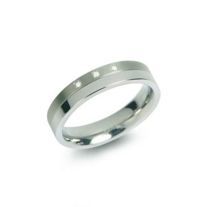 Boccia titanium ring met diamant