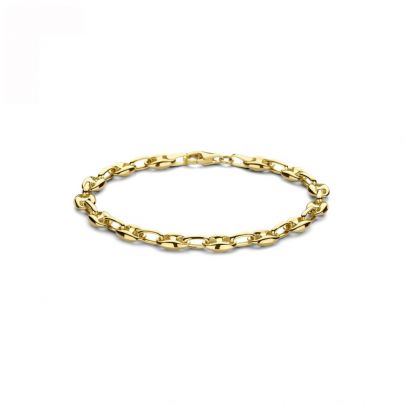 Rikkoert geelgouden koffieboon armband 19 cm.