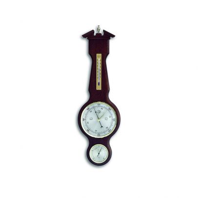 TFA mahonie houten banjo barometer, 20.1047.03